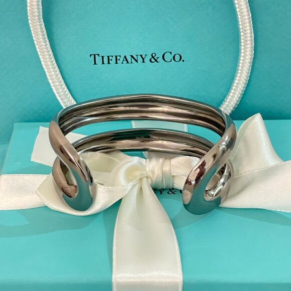 Tiffany & Co. Elsa Peretti Cuff Bracelet Open Center Ruthenium Charcoal Gray - Picture 5 of 11